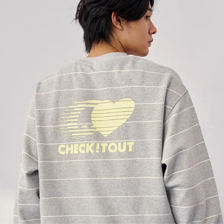 Checkitout Sweatshirt Unisex White Elm-Heather Gray/Ecru-1