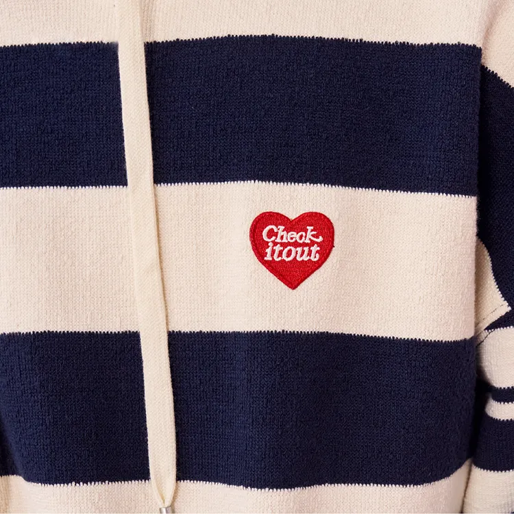 Checkitout Sweatshirt Unisex Navy Blue/Ecru-1