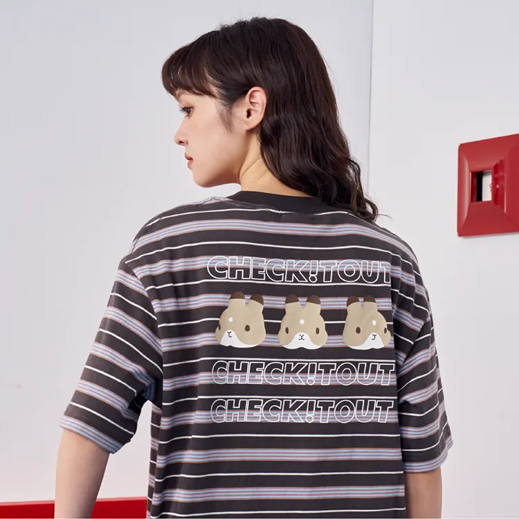 Checkitout T Shirts Women's Tired Bunny Dark Gray/Blue/Coffee-4