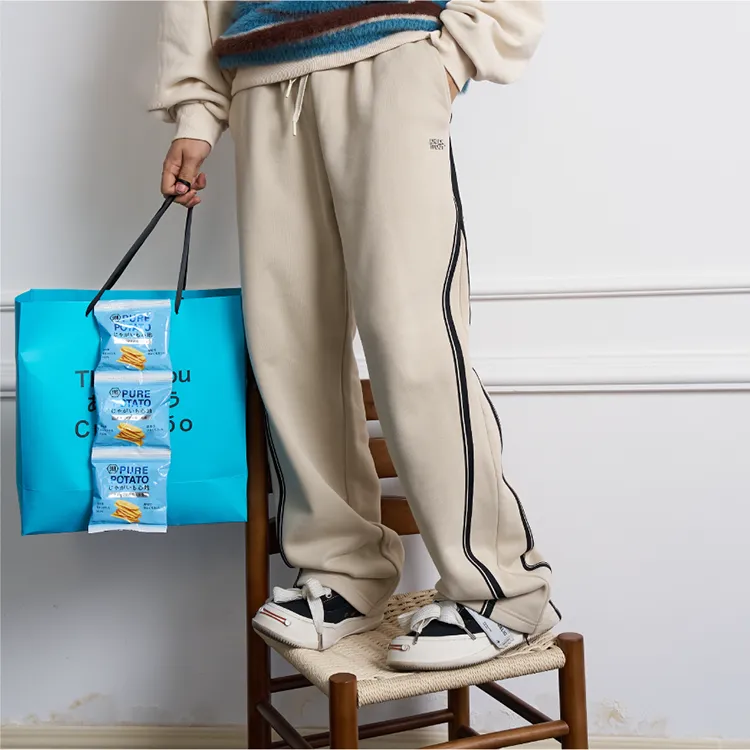 Checkitout Casual Pants Unisex Misty Ecru-3