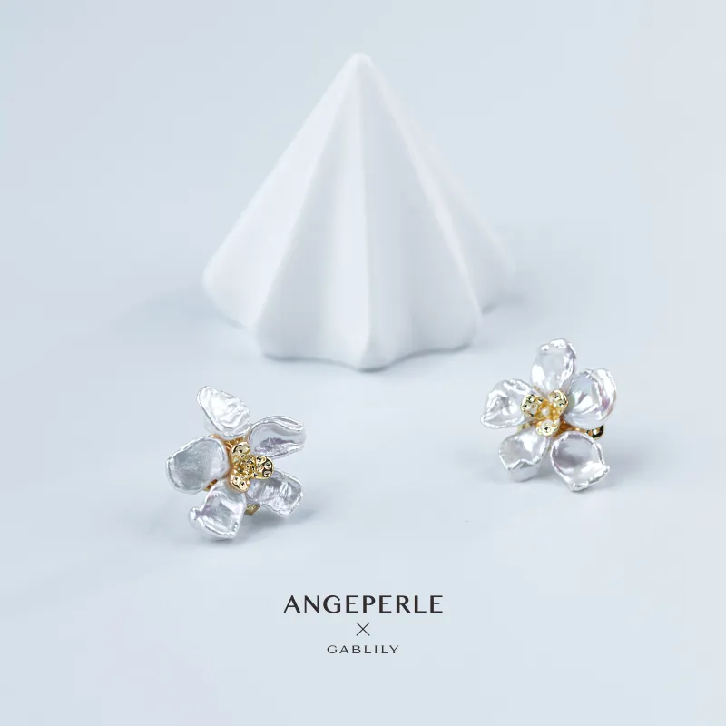 ANGEPERLE Pearl Stud Earrings Women's-2