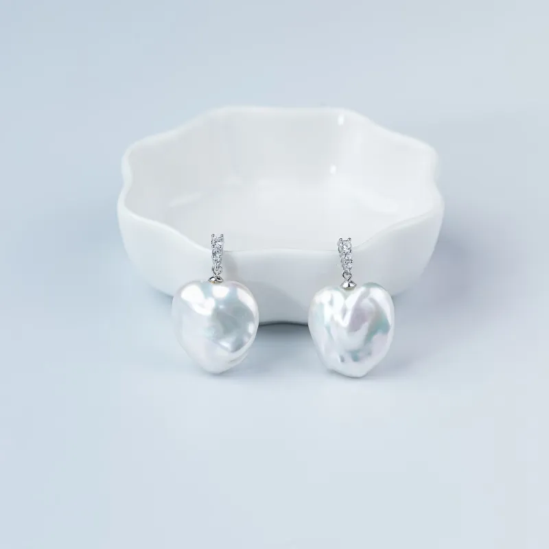 ANGEPERLE Freshwater Pearl Hoop Earrings Women's-1