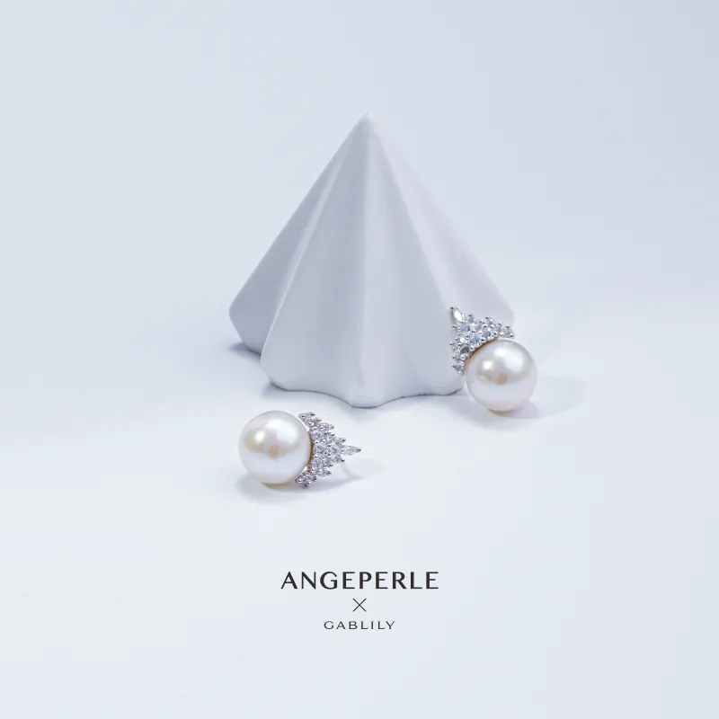 ANGEPERLE Freshwater Pearl Earring Studs Women's-3