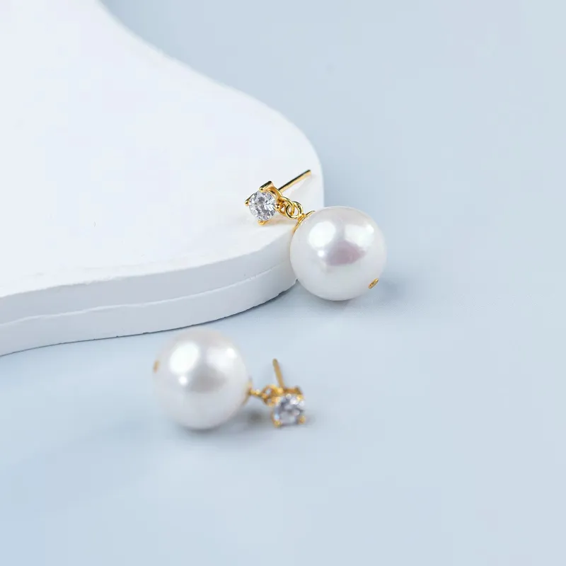 ANGEPERLE Freshwater Pearl Earrings Women's-3