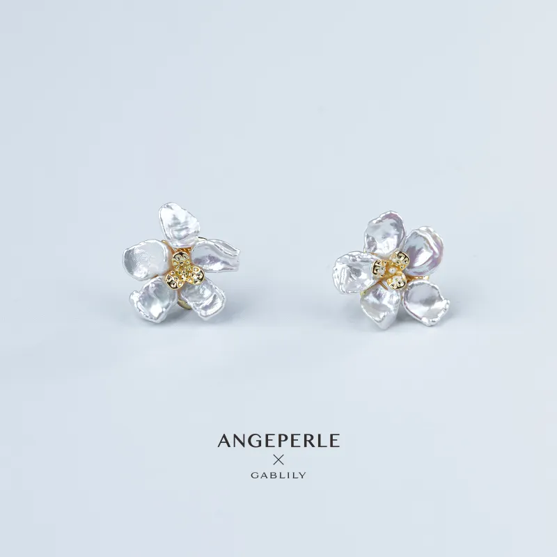 ANGEPERLE Pearl Stud Earrings Women's-1