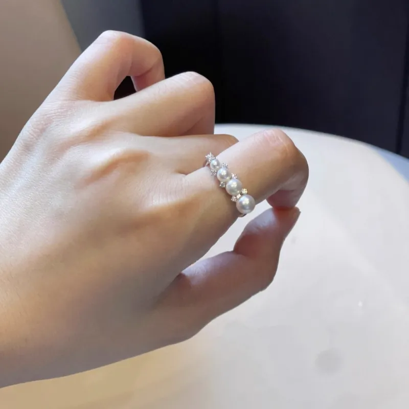 ANGEPERLE Pearl Rings Women's-5