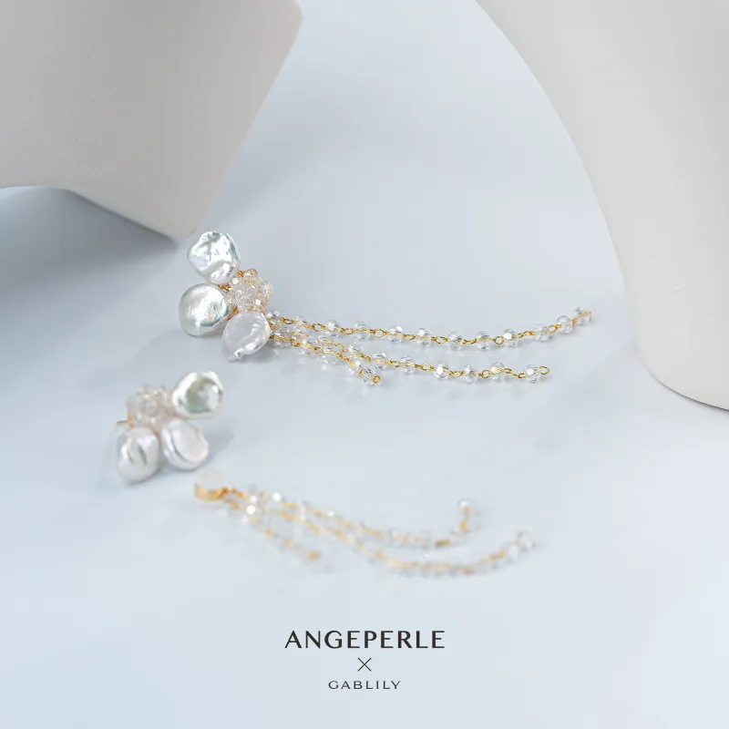 ANGEPERLE Freshwater Pearl Earrings Women's-3