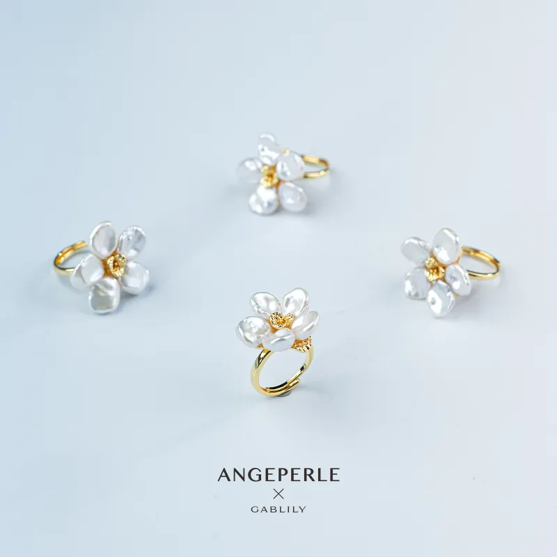 ANGEPERLE Freshwater Pearl Rings Women's-4