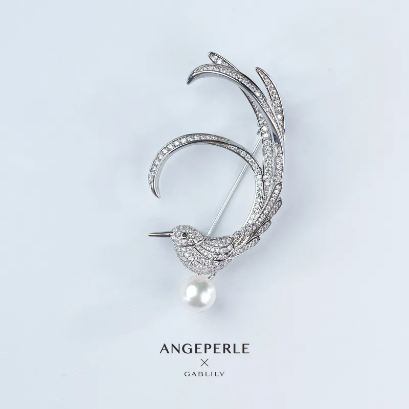 ANGEPERLE Freshwater Pearl Brooches Women's-1