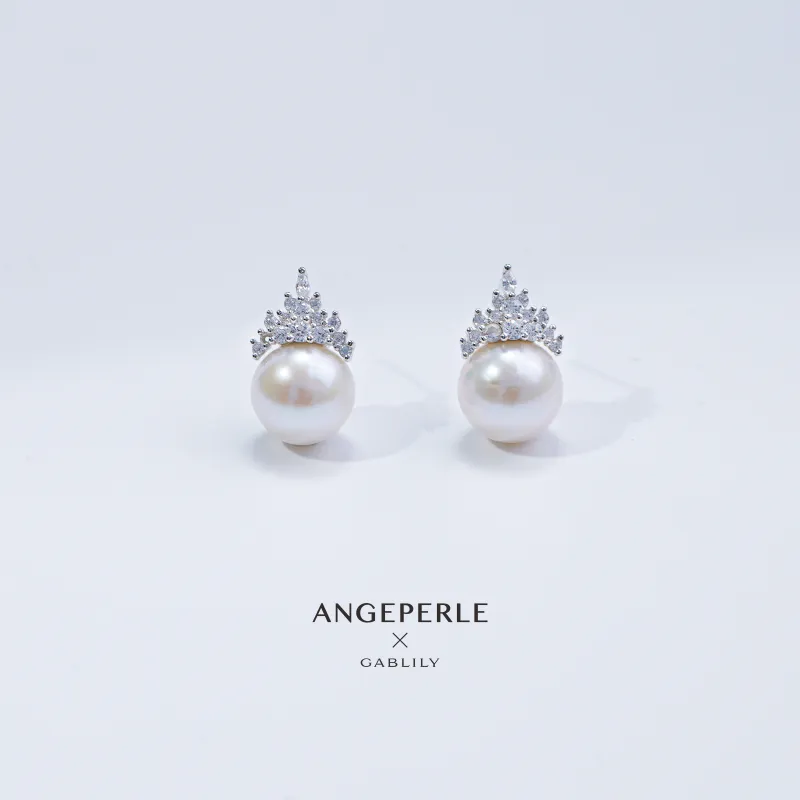 ANGEPERLE Freshwater Pearl Earring Studs Women's-1