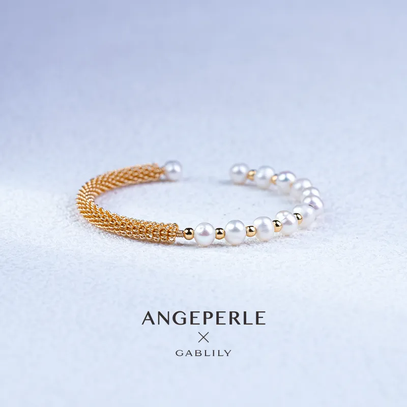 ANGEPERLE Pearl Bangles Women's-1