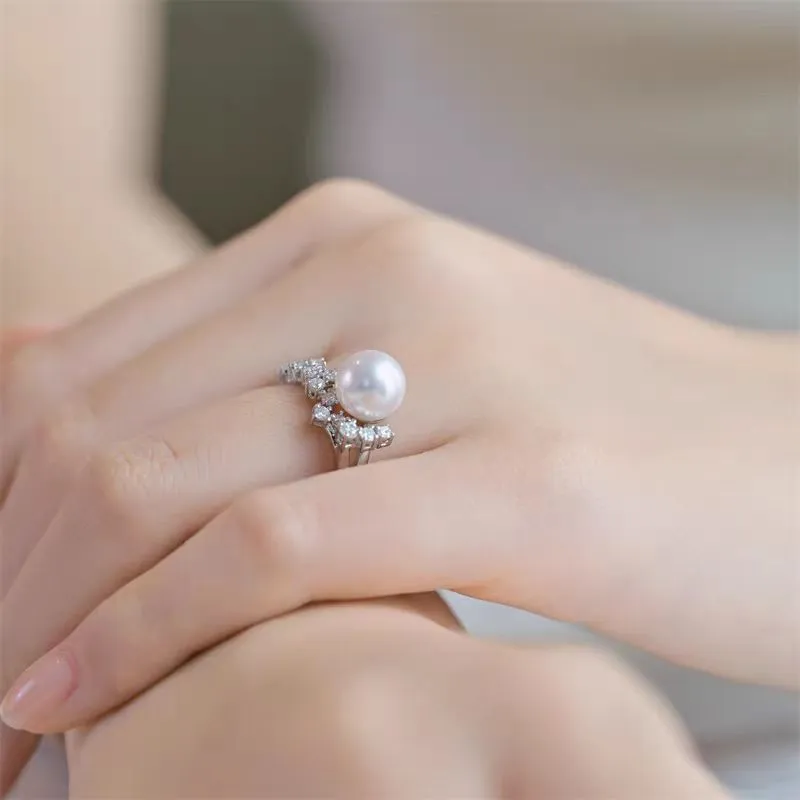ANGEPERLE Pearl Rings Women's-5
