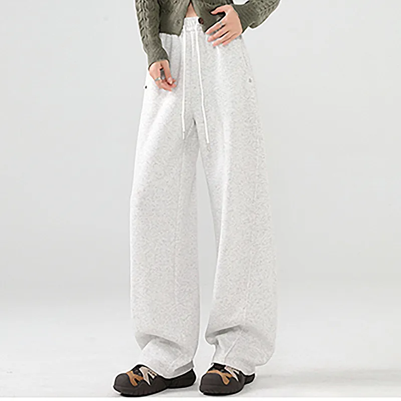 Ya Sheep People Casual Pants Women's White Gray-3