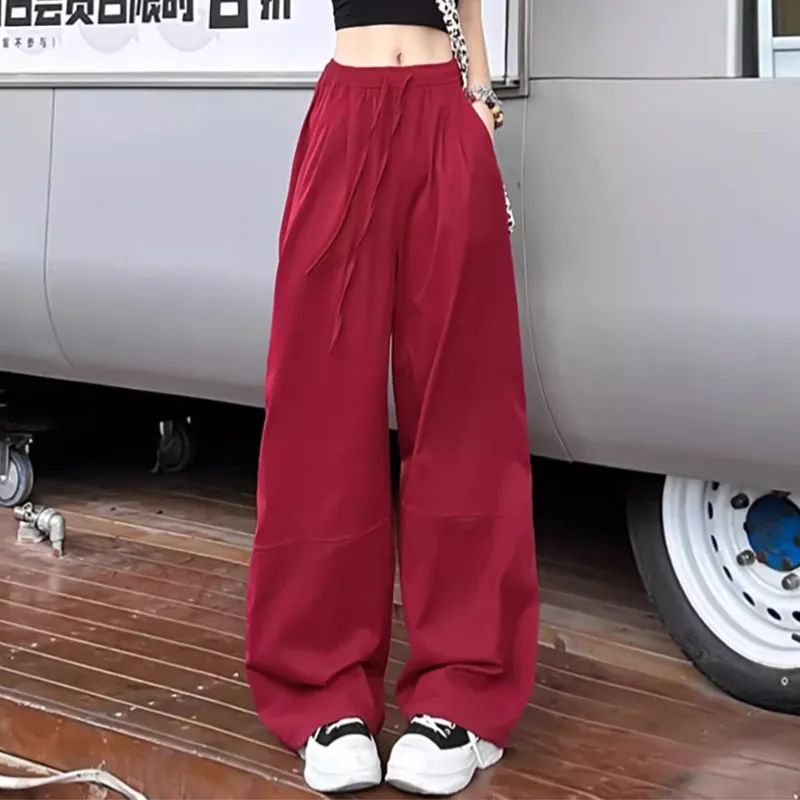 Ya Sheep People Casual Pants Women's Red-1