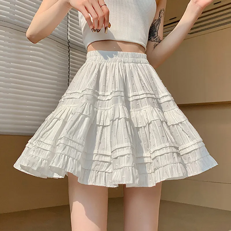 Ya Sheep People Casual Short Skirts Women's White-3