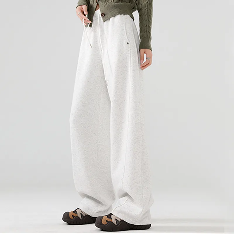 Ya Sheep People Casual Pants Women's White Gray-4