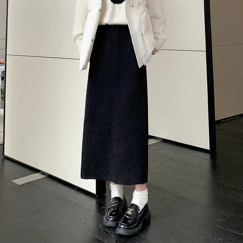 Ya Sheep People Knit Long Skirts Women's Black-4