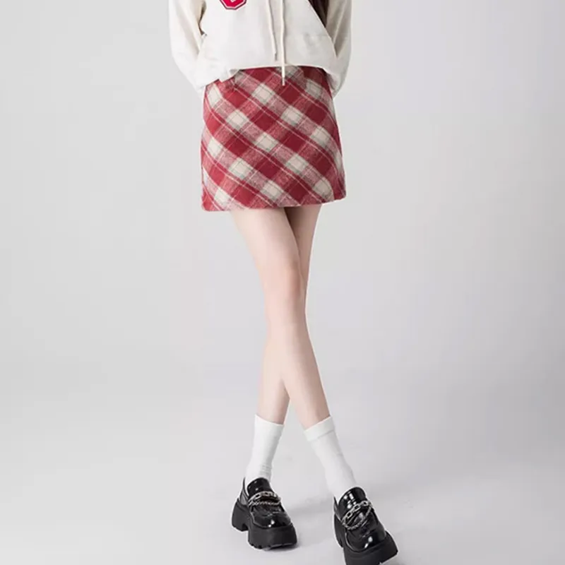 Ya Sheep People Casual Short Skirts Women's Rose Red-2