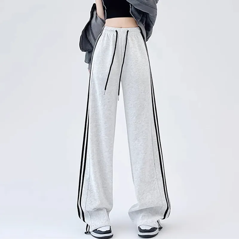 Ya Sheep People Casual Pants Women's Gray White-2