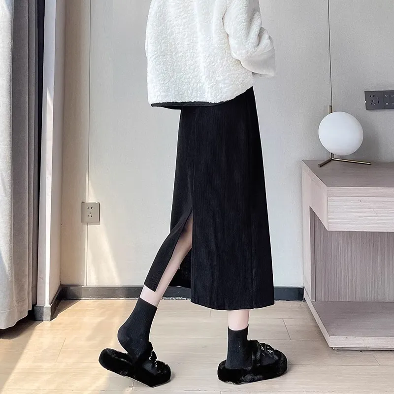 Ya Sheep People Knit Long Skirts Women's Black-6