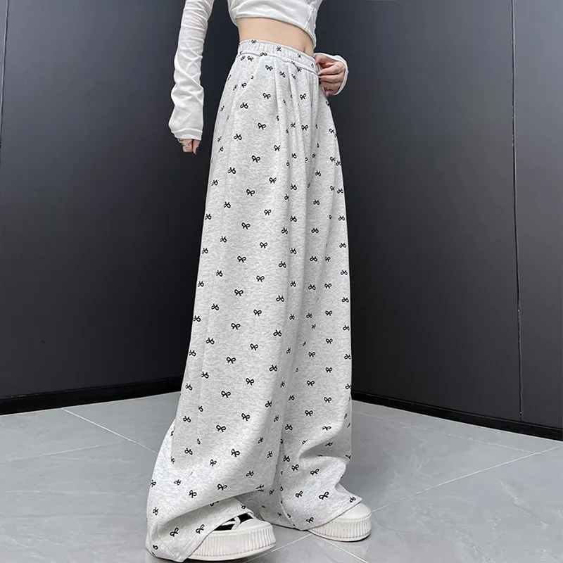 Ya Sheep People Casual Pants Women's White Gray-3