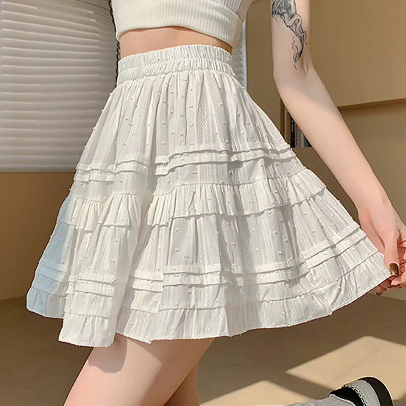 Ya Sheep People Casual Short Skirts Women's White-4