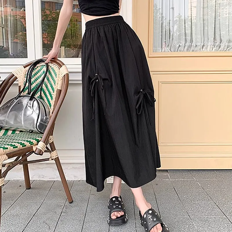 Ya Sheep People Casual Long Skirts Women's Black-4