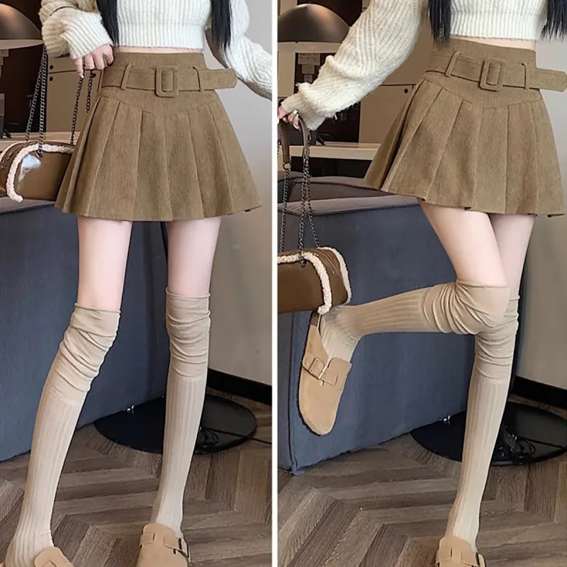 Ya Sheep People Casual Short Skirts Women's Khaki-5