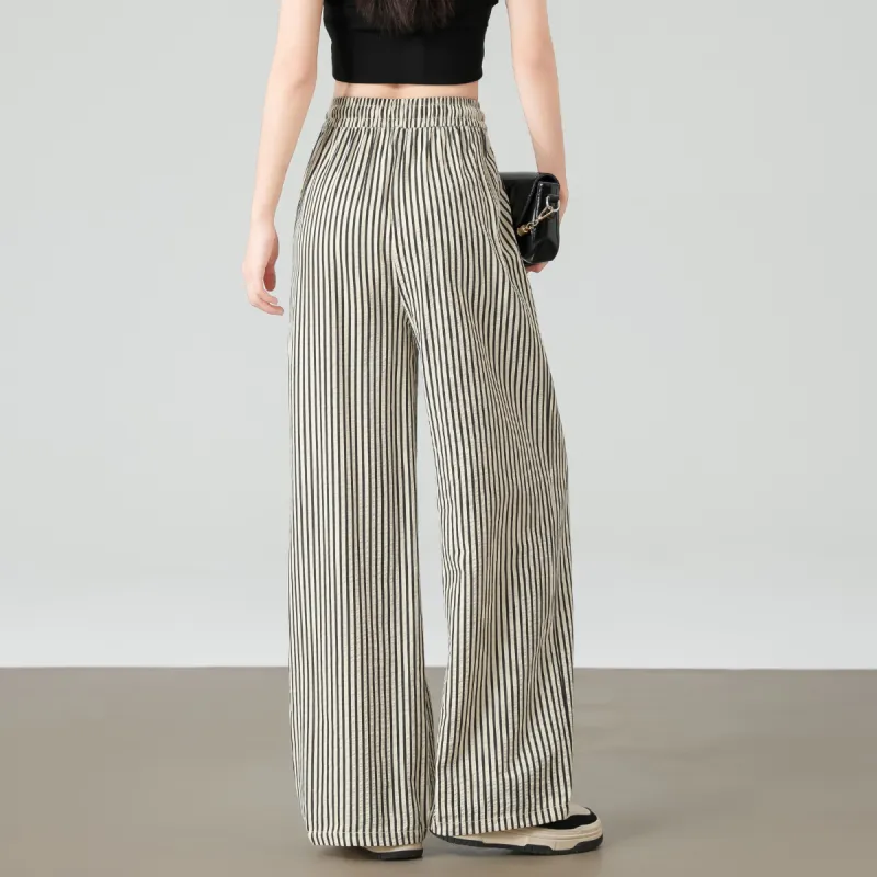 Ya Sheep People Casual Pants Women's Black Stripes-3