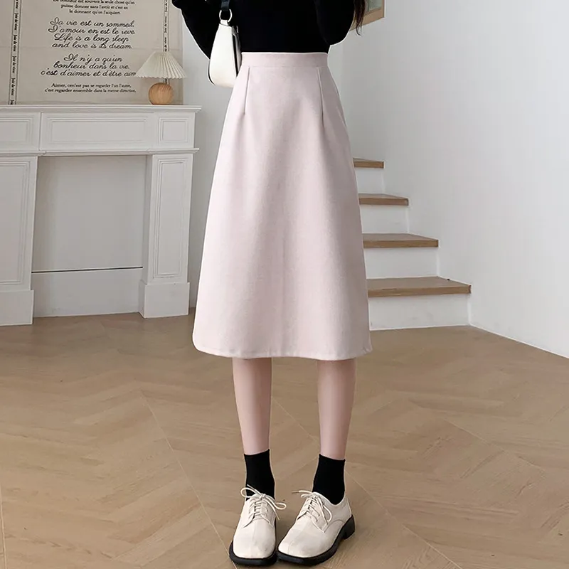 Ya Sheep People Casual Long Skirts Women's Beige-3
