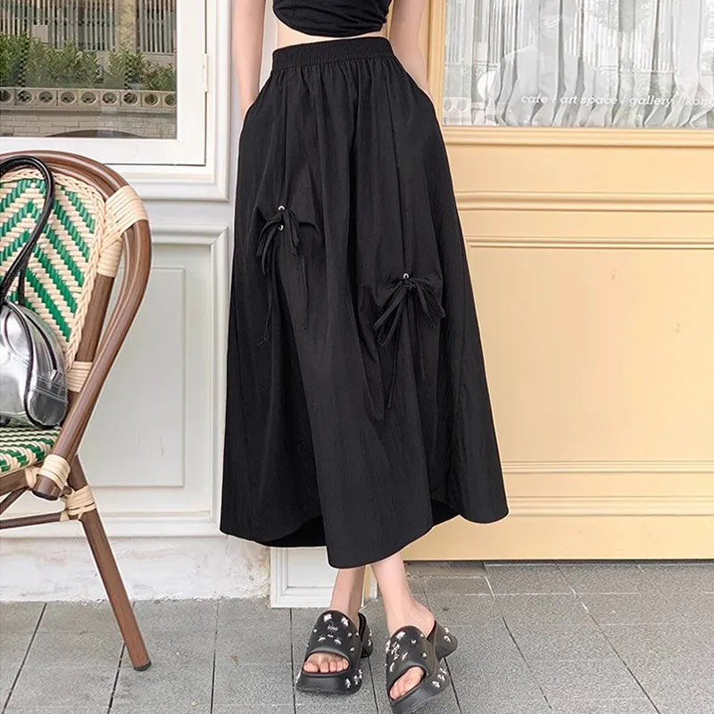 Ya Sheep People Casual Long Skirts Women's Black-3