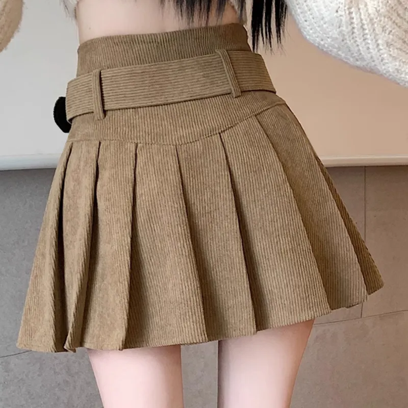 Ya Sheep People Casual Short Skirts Women's Khaki-4