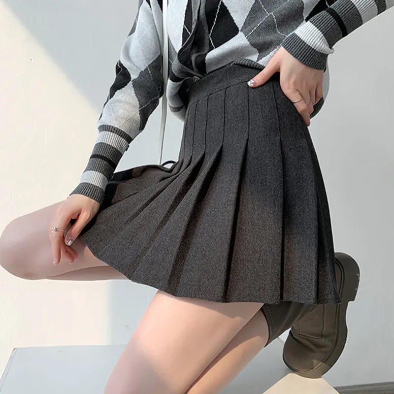 Ya Sheep People Casual Short Skirts Women's Dark Gray-4