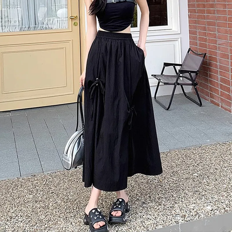 Ya Sheep People Casual Long Skirts Women's Black-1