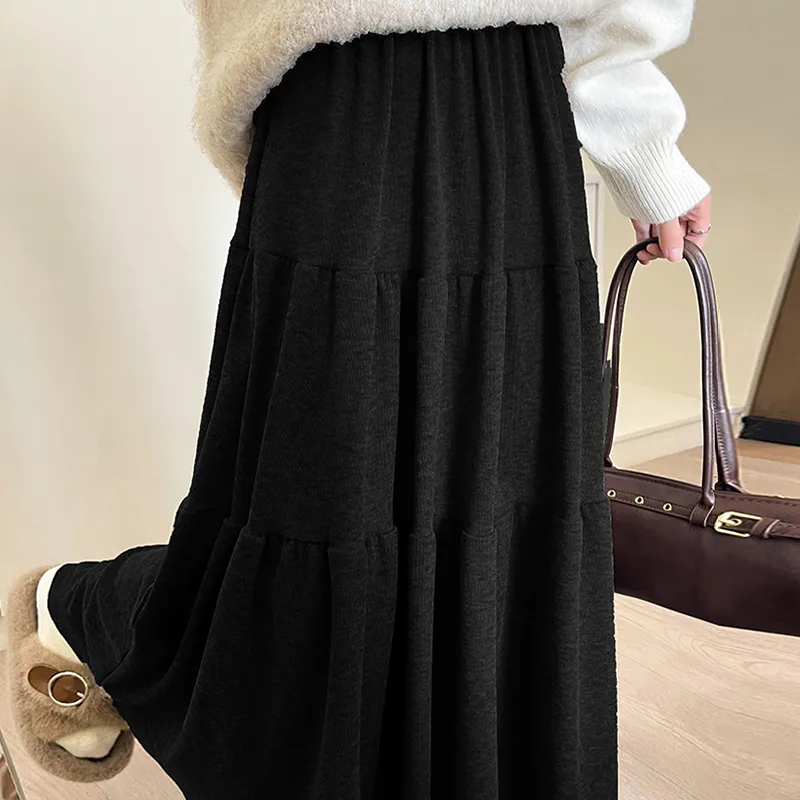 Ya Sheep People Casual Long Skirts Women's Black-3