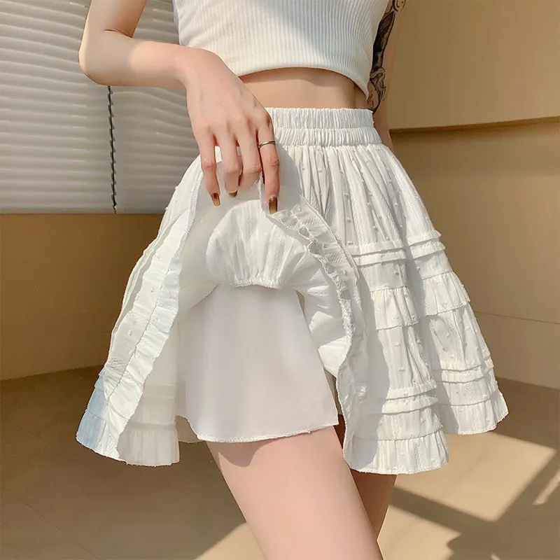 Ya Sheep People Casual Short Skirts Women's White-1