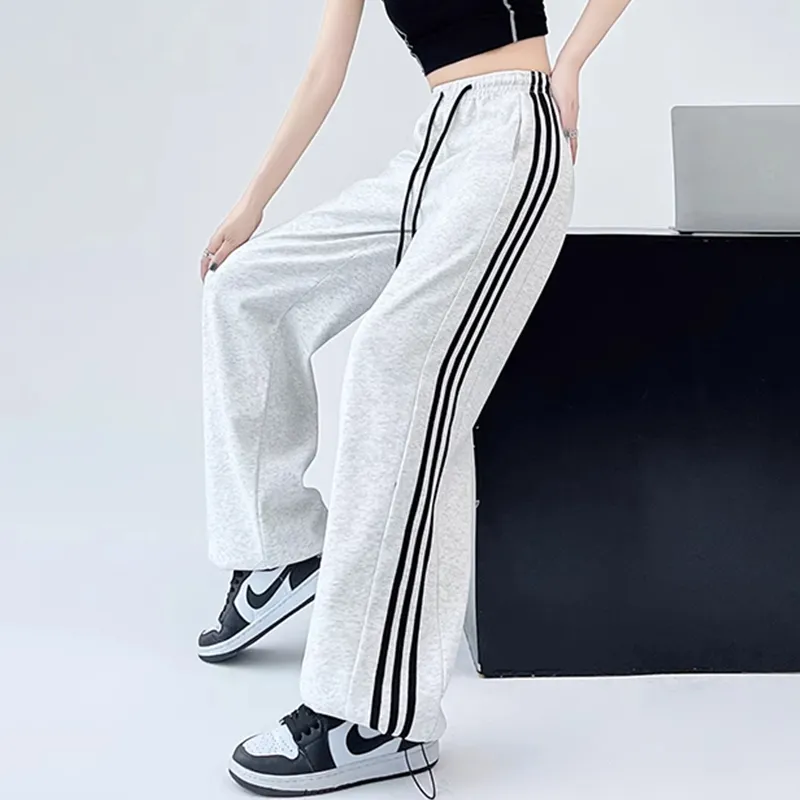 Ya Sheep People Casual Pants Women's Gray White-5