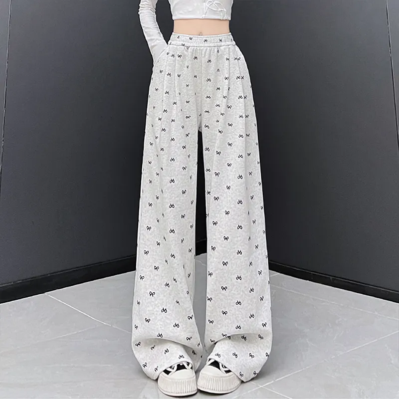 Ya Sheep People Casual Pants Women's White Gray-1