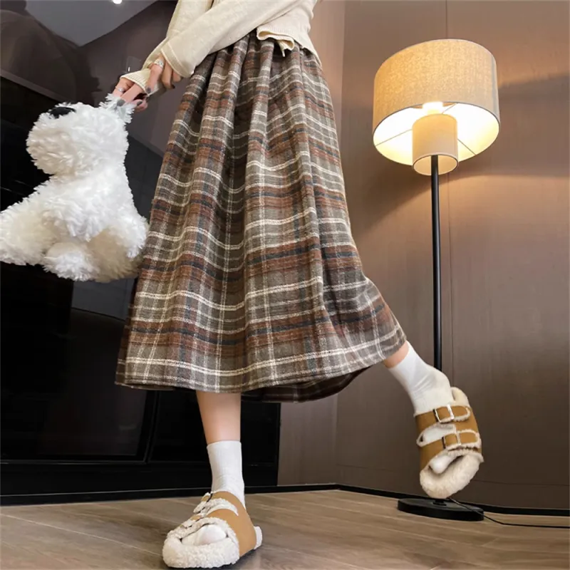 Ya Sheep People Casual Long Skirt Women's Khaki-1