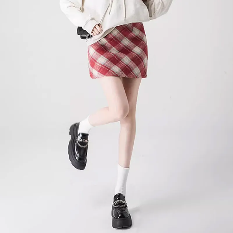 Ya Sheep People Casual Short Skirts Women's Rose Red-5