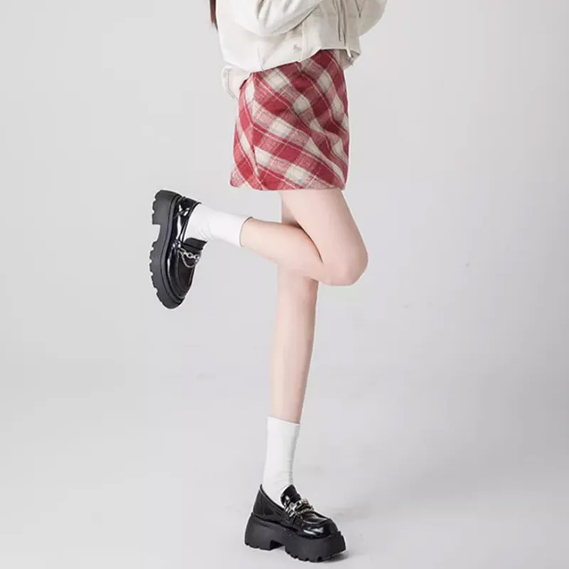 Ya Sheep People Casual Short Skirts Women's Rose Red-4