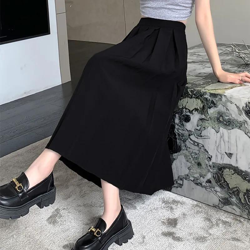Ya Sheep People Casual Long Skirts Women's Black-1