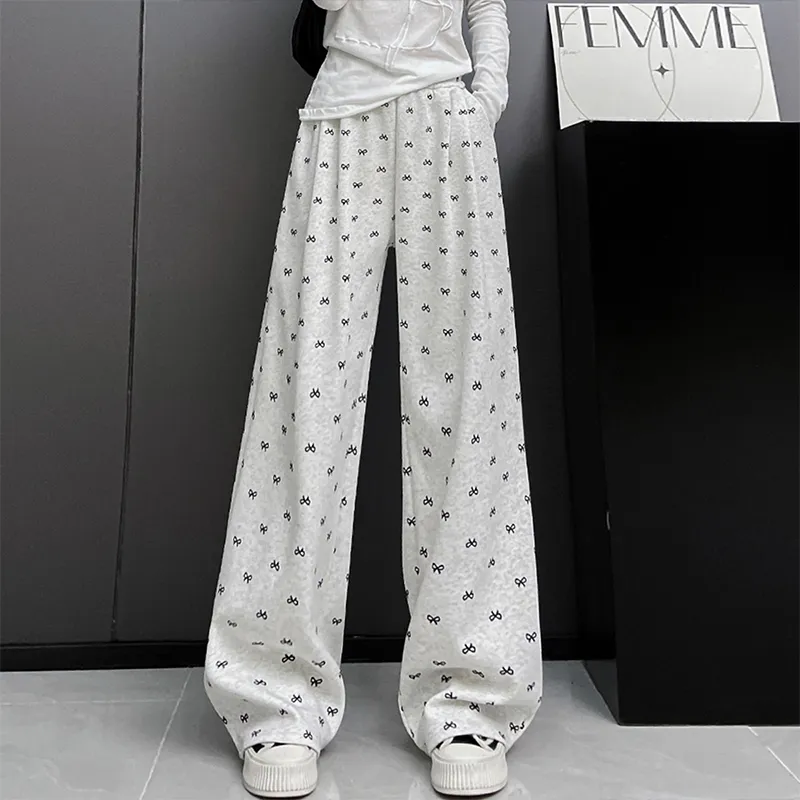Ya Sheep People Casual Pants Women's White Gray-2