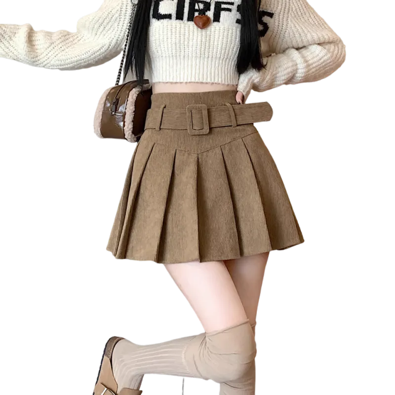 Ya Sheep People Casual Short Skirts Women's Khaki-6
