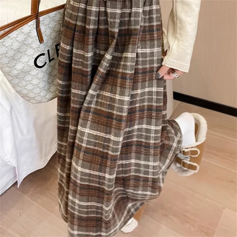Ya Sheep People Casual Long Skirt Women's Khaki-2