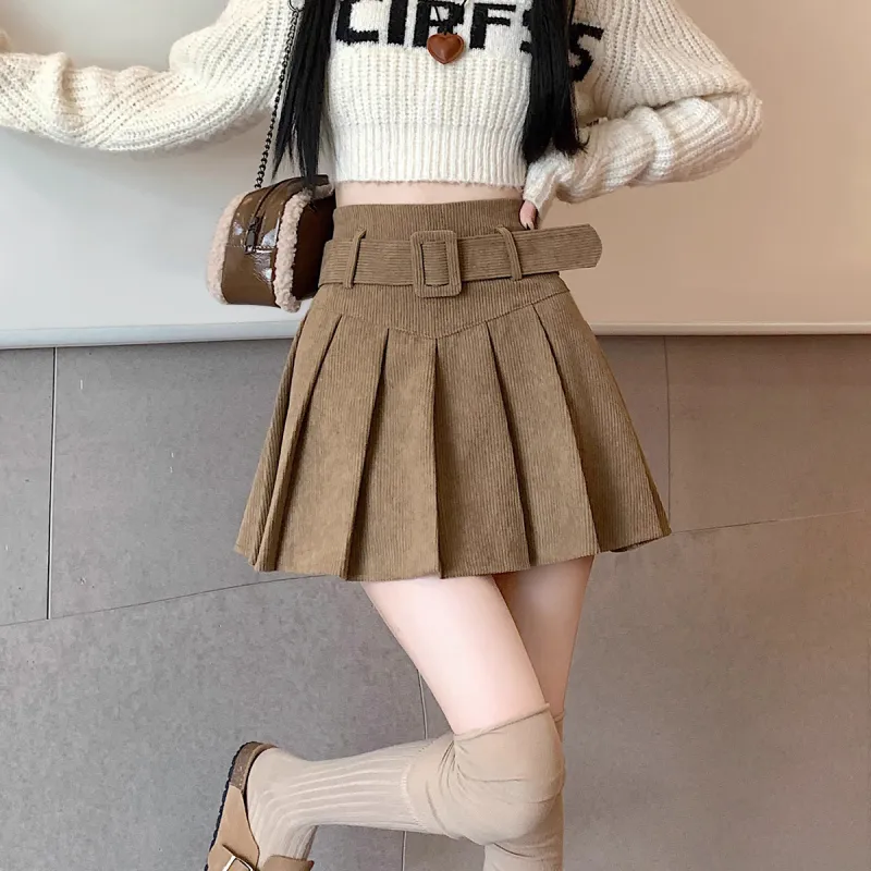 Ya Sheep People Casual Short Skirts Women's Khaki-2
