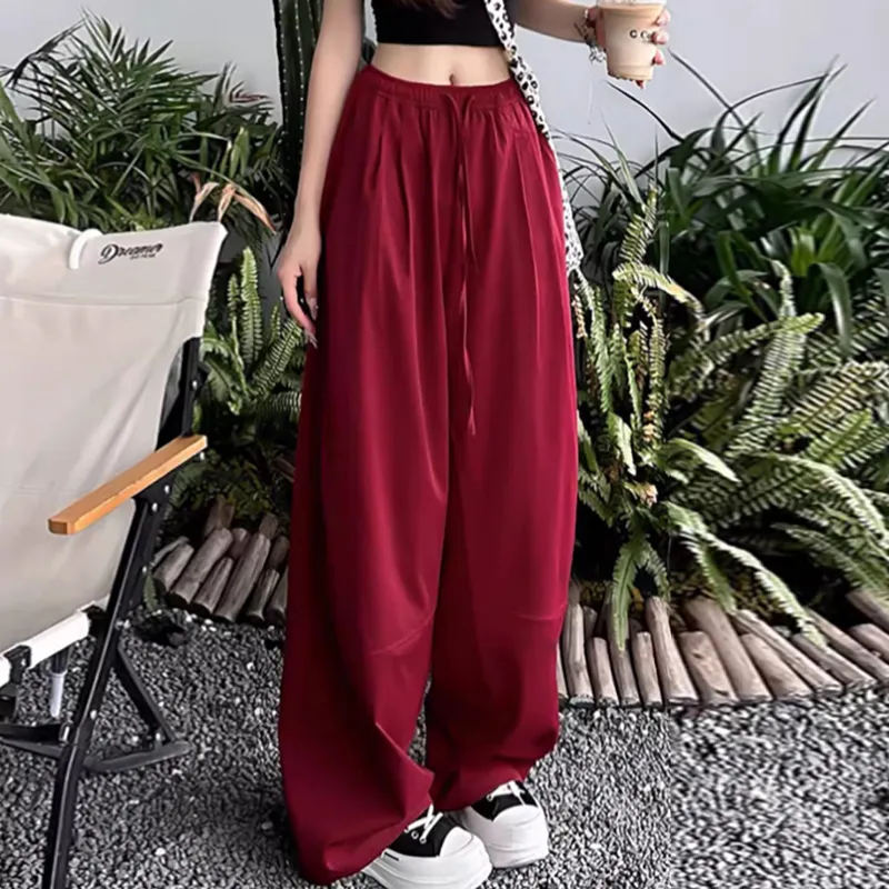 Ya Sheep People Casual Pants Women's Red-3