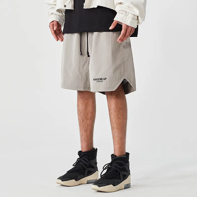 CHINISM Casual Shorts Unisex Khaki Gray-3