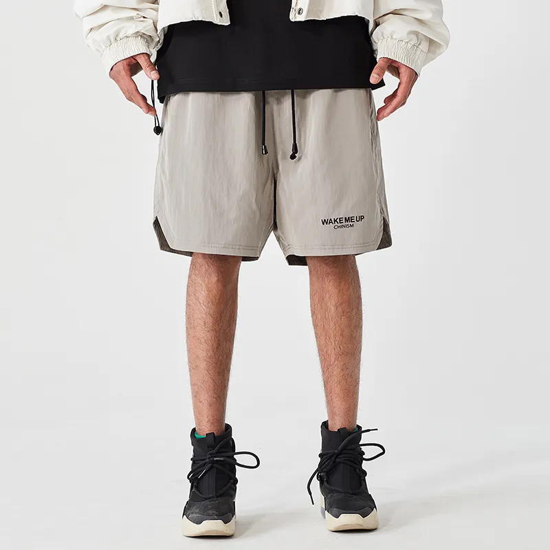 CHINISM Casual Shorts Unisex Khaki Gray-2