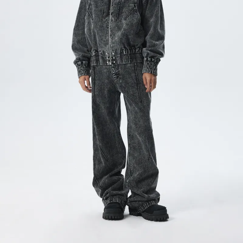 CHINISM Blackwater Series Jeans Unisex Washed Black-4